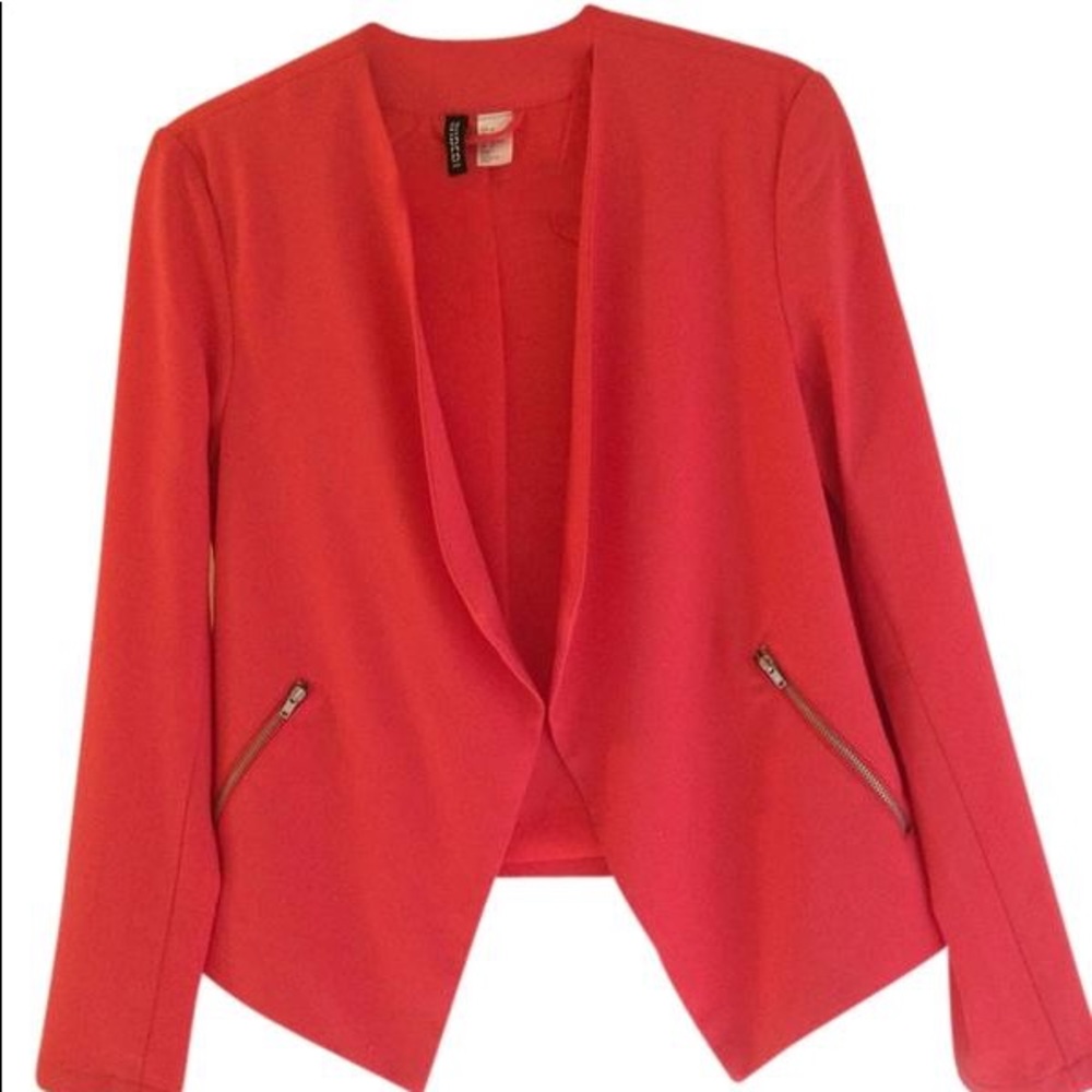 Coral Open Front Blazer